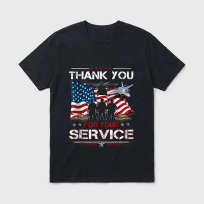 US Flag Military Appreciation T-Shirt – Classic T-Shirt in Black