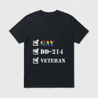 Gay Veteran Pride T-Shirt – Classic T-Shirt in Black