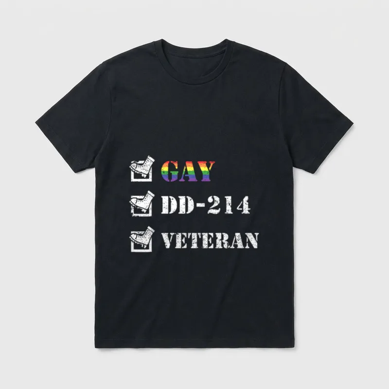 Gay Veteran Pride T-Shirt – Classic T-Shirt in Black