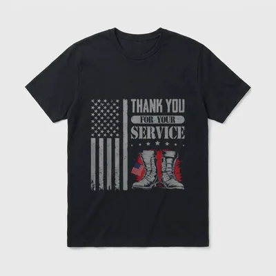 Military Service Patriotic Boots T-Shirt – Classic T-Shirt in Black
