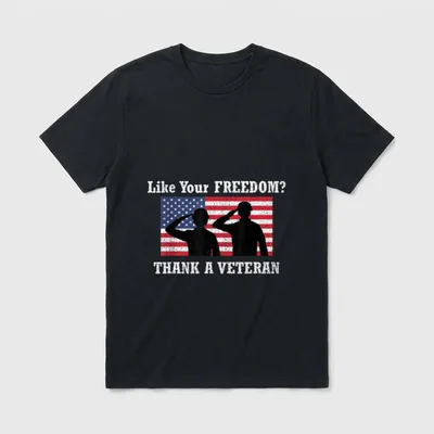 Patriotic Veteran Appreciation T-Shirt – Classic T-Shirt in Black
