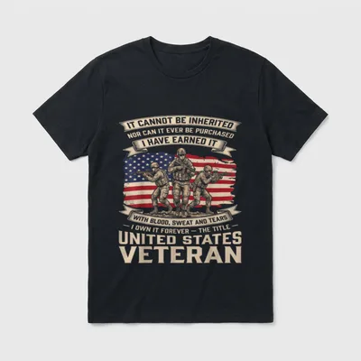 Proud American Military Veteran T-Shirt – Classic T-Shirt in Black
