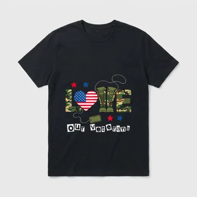 Love Our Veterans Day T-Shirt – Classic T-Shirt in Black