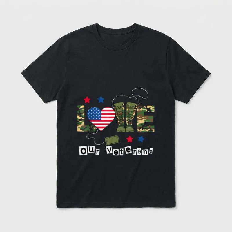 Love Our Veterans Day T-Shirt – Classic T-Shirt in Black