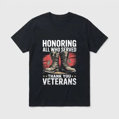 All Who Served Thank You Patriotic T-Shirt – Classic T-Shirt in Black