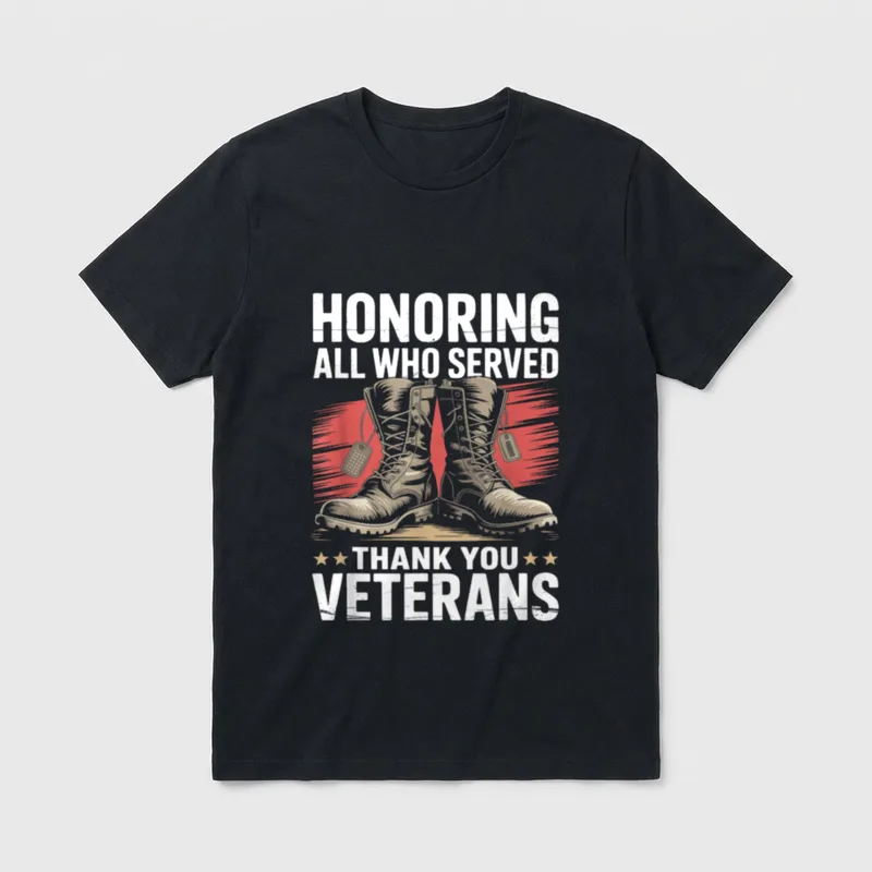 All Who Served Thank You Patriotic T-Shirt – Classic T-Shirt in Black