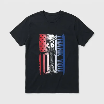 American Flag Military Appreciation Veterans T-Shirt – Classic T-Shirt in Black