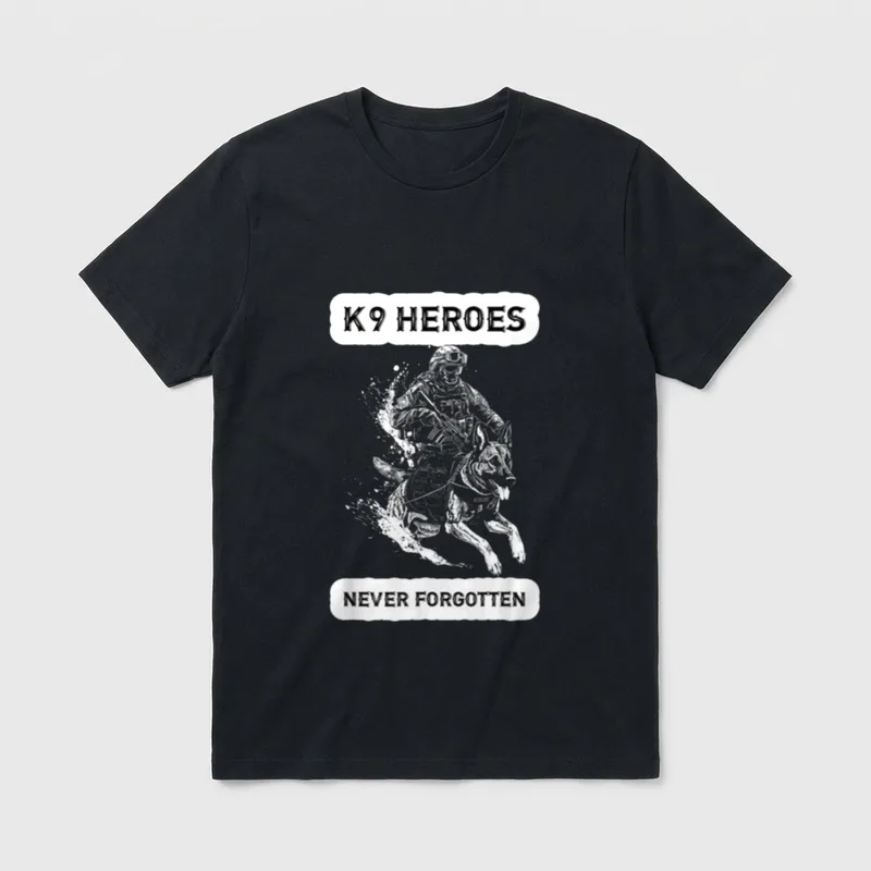 K9 Veteran Military Working Dog Flag T-Shirt – Classic T-Shirt in Black
