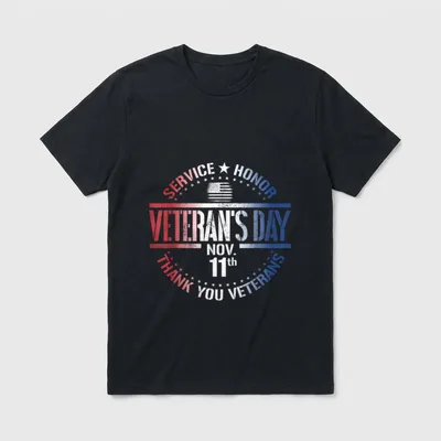 Veteran's Day November 11th Military T-Shirt – Classic T-Shirt in Black