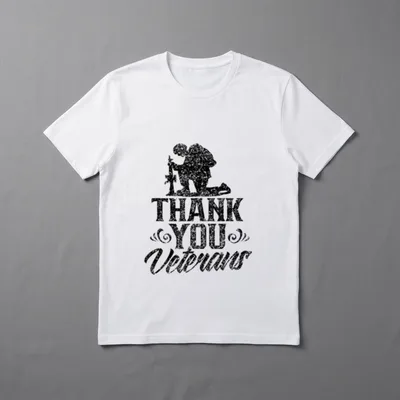 Thank You Veterans Veteran Patriotic Day T-Shirt – Classic T-Shirt in Black