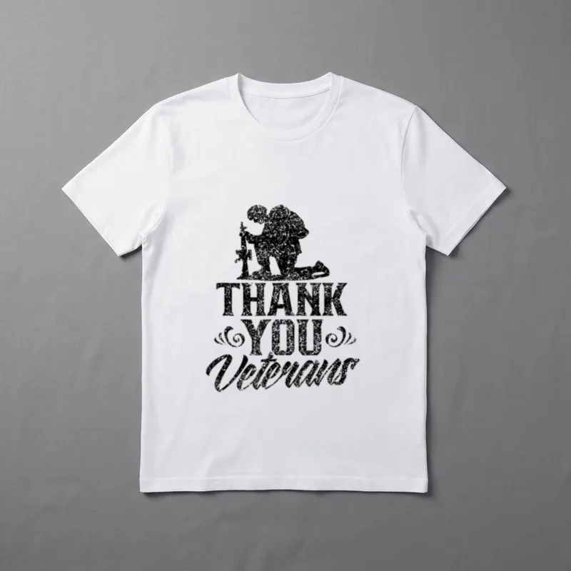 Thank You Veterans Veteran Patriotic Day T-Shirt – Classic T-Shirt in Black