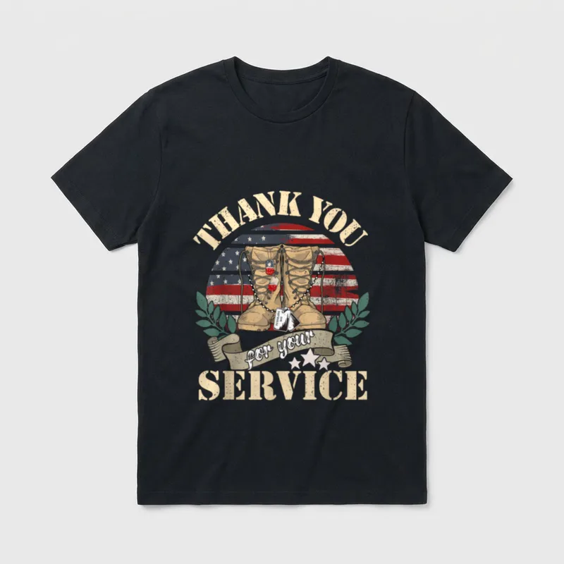 Veterans Day American Flag Patriotic Military T-Shirt – Classic T-Shirt in Black
