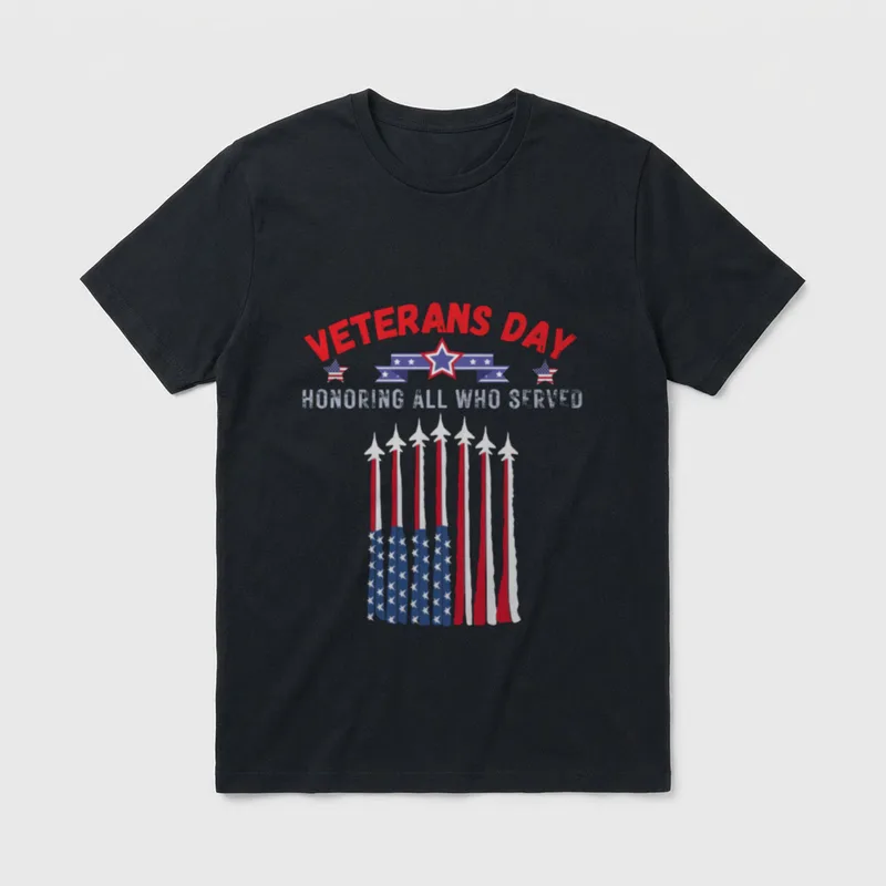 Veterans Day Honoring All Who Served T-Shirt – Classic T-Shirt in Black