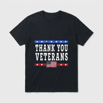 Veterans Day American Flag Veteran T-Shirt – Classic T-Shirt in Black