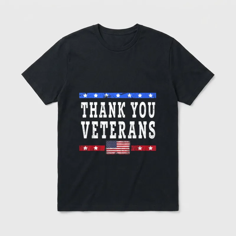 Veterans Day American Flag Veteran T-Shirt – Classic T-Shirt in Black