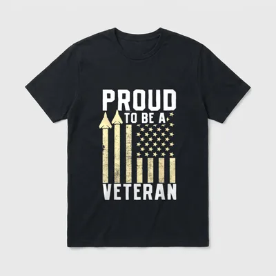 Proud Be a Veteran USA T-Shirt – Classic T-Shirt in Black