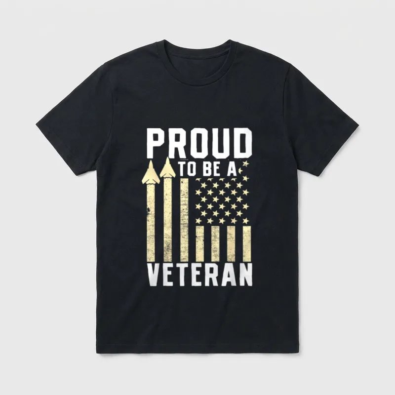 Proud Be a Veteran USA T-Shirt – Classic T-Shirt in Black