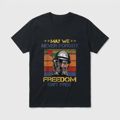Free Never Forgot Veterans Day T-Shirt – Classic T-Shirt in Black
