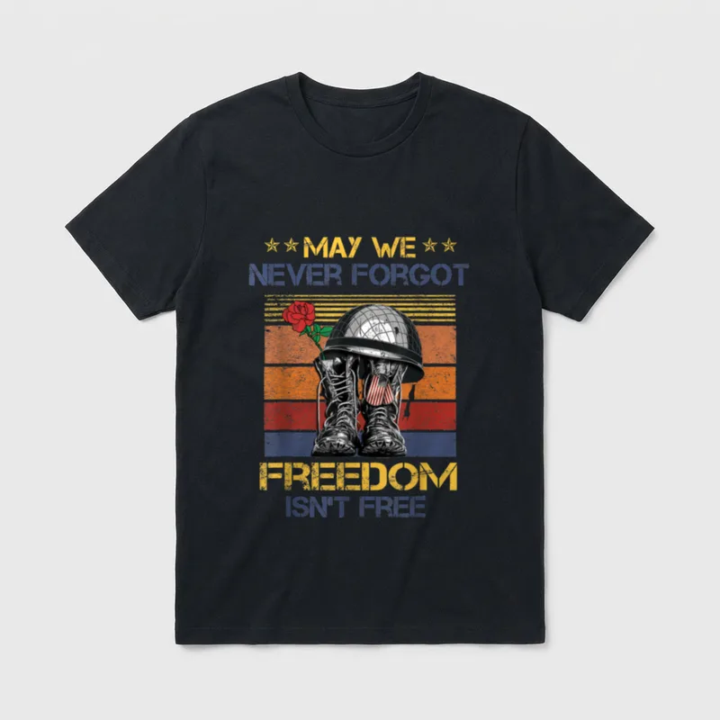 Free Never Forgot Veterans Day T-Shirt – Classic T-Shirt in Black