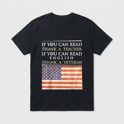 Thank a Veteran Patriotic T-Shirt – Classic T-Shirt in Black