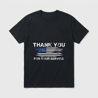 Service American Flag Veterans Day Women T-Shirt – Classic T-Shirt in Black