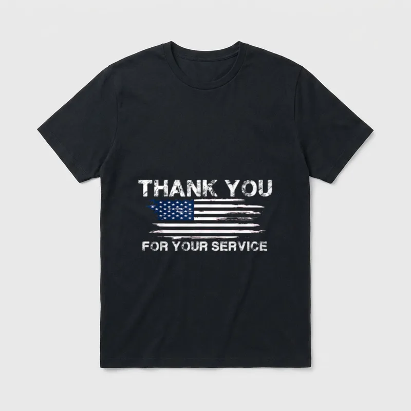 Service American Flag Veterans Day Women T-Shirt – Classic T-Shirt in Black