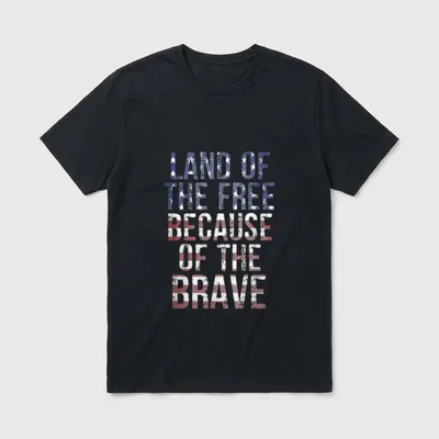 Veteran's Day LAND of FREE BECAUSE T-Shirt – Classic T-Shirt in Black