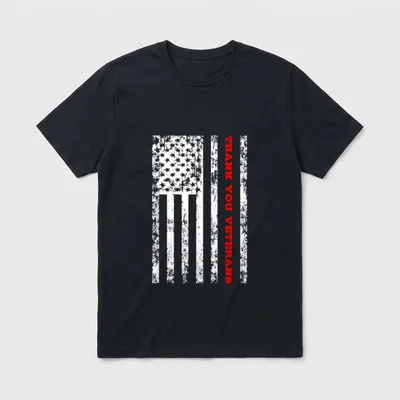 Thank You Veterans Military Day American T-Shirt – Classic T-Shirt in Black