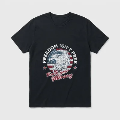 Free Thank You Veterans Day Patriotic T-Shirt – Classic T-Shirt in Black