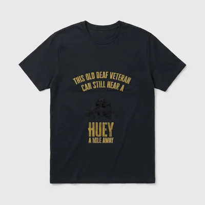 Deaf Veteran Huey Helicopter T-Shirt – Classic T-Shirt in Black