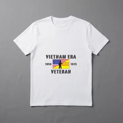 Proud Vietnam Veteran T-Shirt – VIETNAM ERA 1959 1975 VETERAN with soldier and flag – Classic T-Shirt in Black
