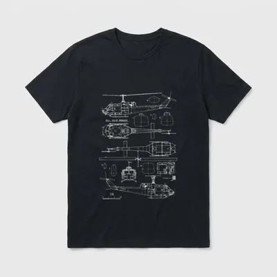 Huey Helicopter Veteran T-Shirt – Classic T-Shirt in Black