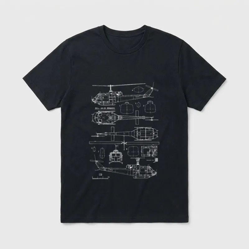 Huey Helicopter Veteran T-Shirt – Classic T-Shirt in Black