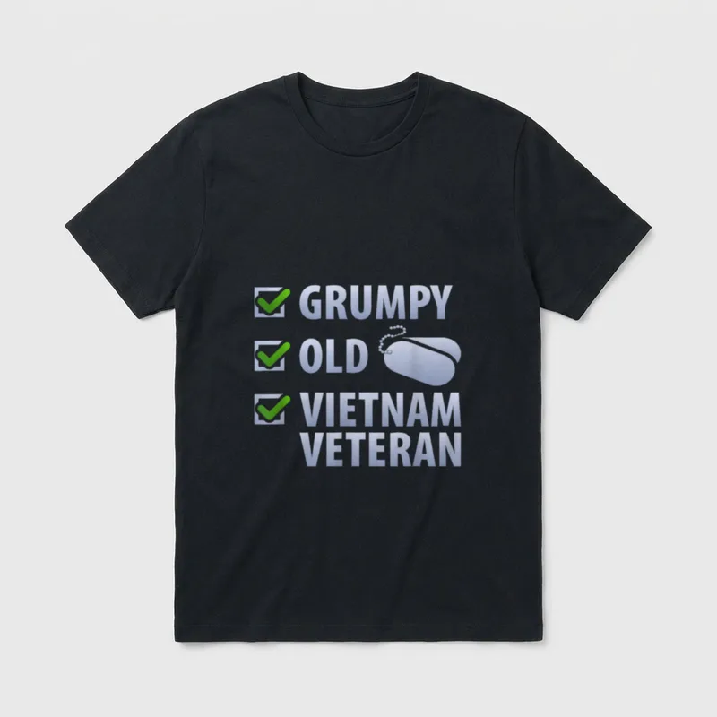 Vietnam Veteran Grumpy Old T-Shirt – Classic T-Shirt in Black