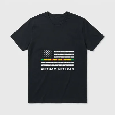 Vietnam Veteran American Flag T-Shirt – Classic T-Shirt in Black