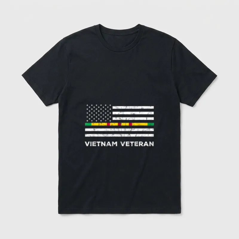 Vietnam Veteran American Flag T-Shirt – Classic T-Shirt in Black