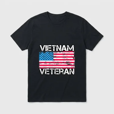 Vintage US Flag Vietnam Vet T-Shirt – Classic T-Shirt in Black