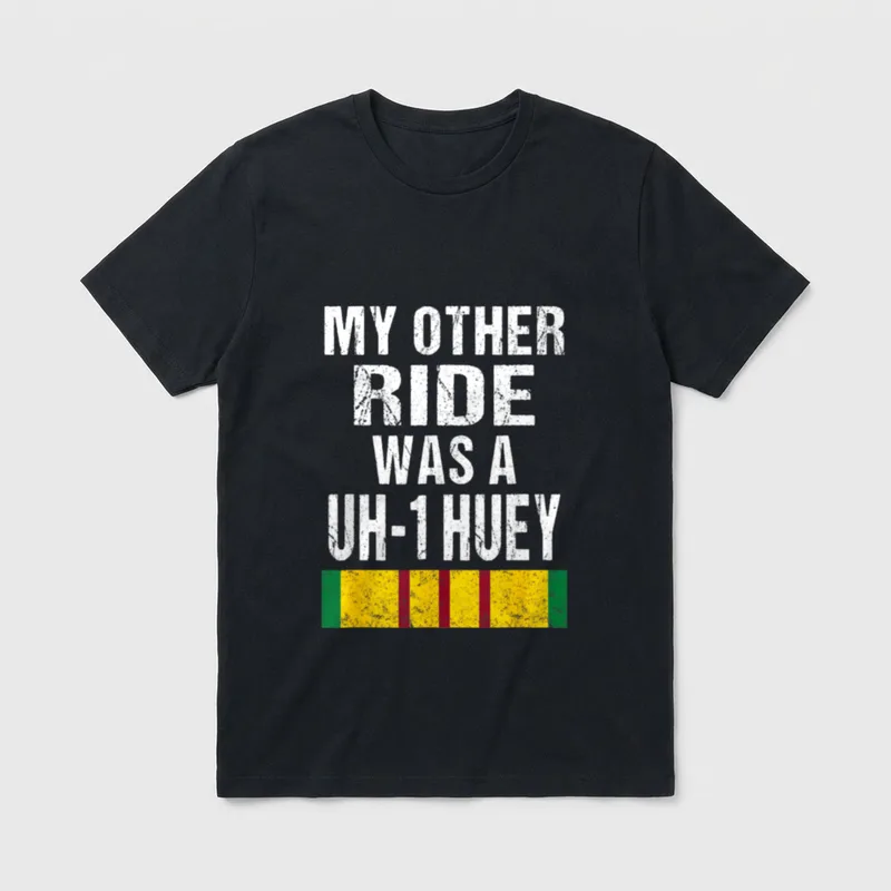 Vietnam Veteran Huey Helicopter T-Shirt – Classic T-Shirt in Black