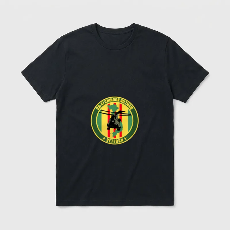 Vietnam Veteran Chinook Helicopter T-Shirt – Classic T-Shirt in Black