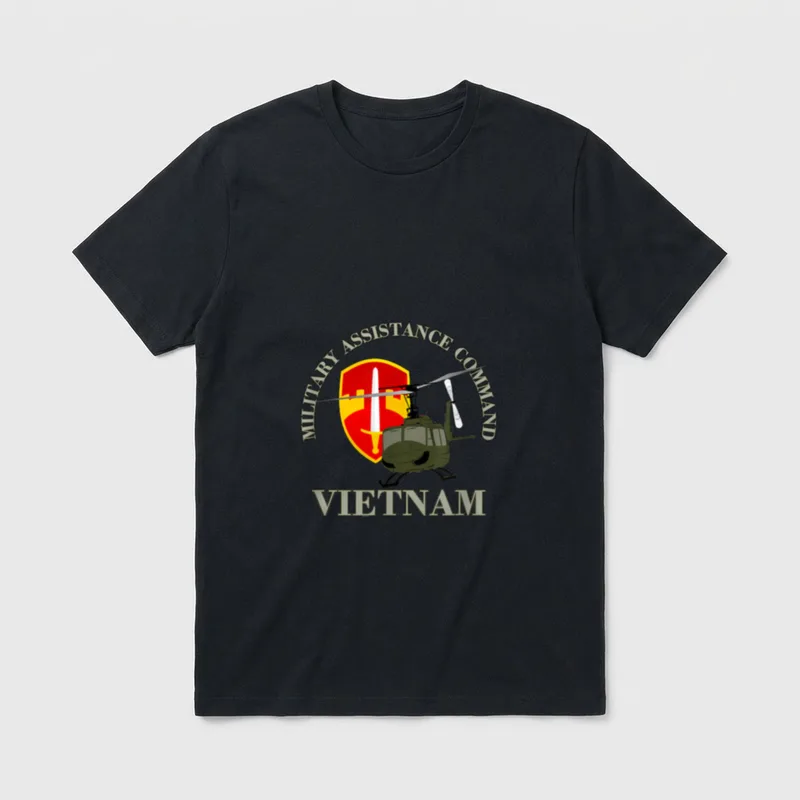MACV-SOG Veteran T-Shirt – Military Assistance Command patch with helicopter and Vietnam text – Classic T-Shirt in Black