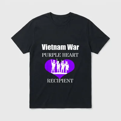 Purple Heart Vietnam Veteran T-Shirt – Classic T-Shirt in Black