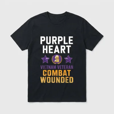 Combat Wounded Vietnam Vet T-Shirt – Classic T-Shirt in Black