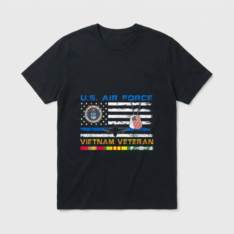 Vintage Air Force Vietnam Vet T-Shirt – Classic T-Shirt in Black