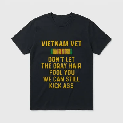 Vietnam Veteran Gray Hair T-Shirt – Classic T-Shirt in Black
