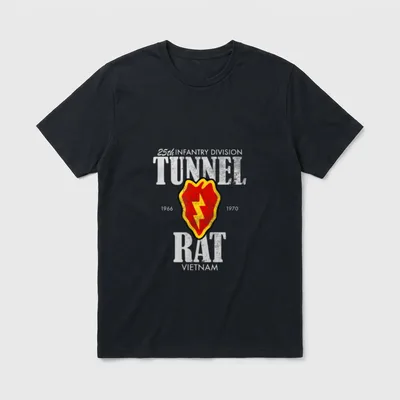 Tunnel Rat Vietnam Veteran T-Shirt – 25th Infantry Division Tunnel Rat 1966 1970 Vietnam – Classic T-Shirt in Black