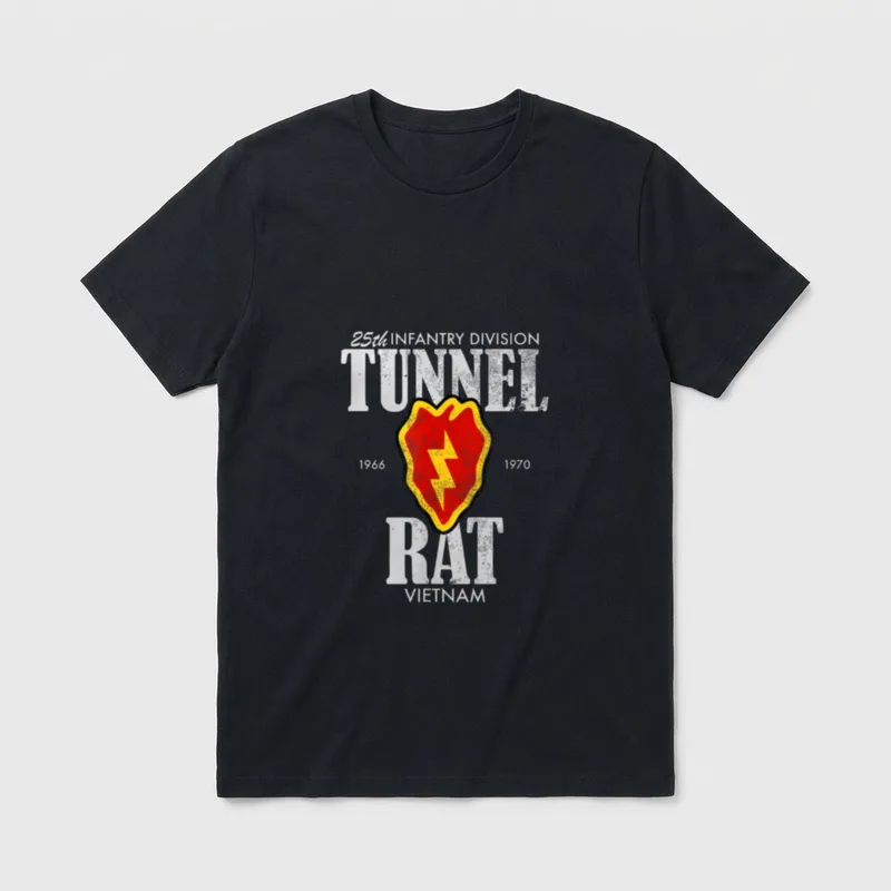 Tunnel Rat Vietnam Veteran T-Shirt – 25th Infantry Division Tunnel Rat 1966 1970 Vietnam – Classic T-Shirt in Black