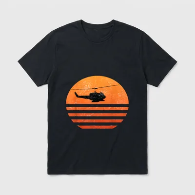 Vietnam War Helicopter Veteran T-Shirt – Classic T-Shirt in Black