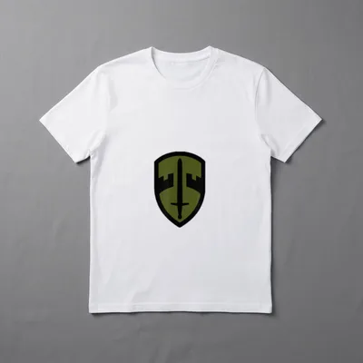 MAC-V Army Unit Subdued T-Shirt – Military shield patch with olive drab and black colors – Classic T-Shirt in Black