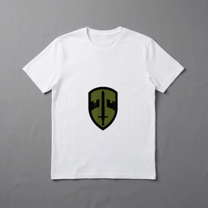 MAC-V Army Unit Subdued T-Shirt – Military shield patch with olive drab and black colors – Classic T-Shirt in Black