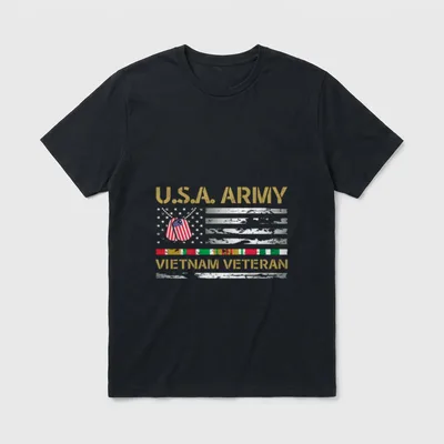 USA Army Vietnam Veteran Flag T-Shirt – Classic T-Shirt in Black